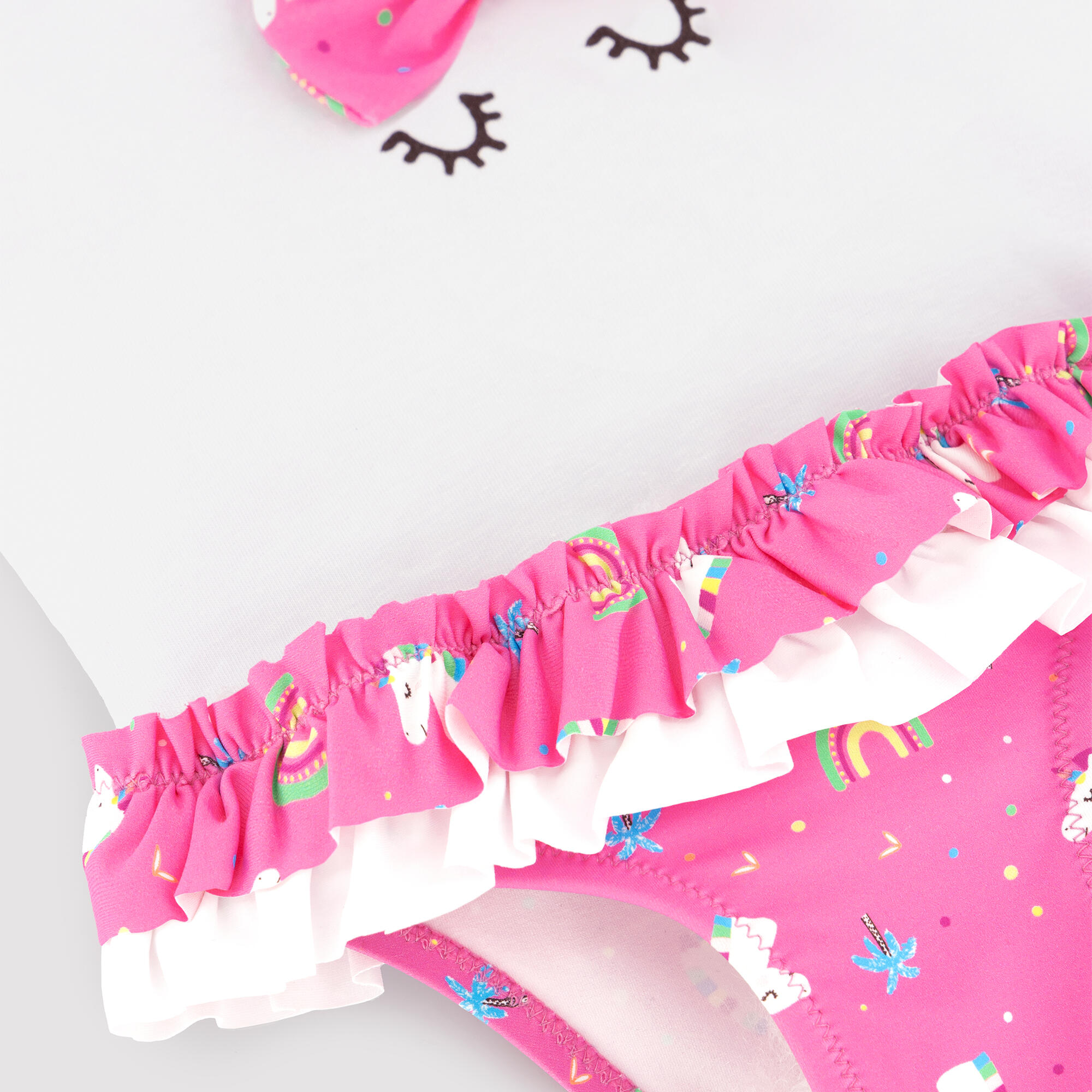 Ensemble t-shirt et bloomer bébé à imprimé licorne 2/4