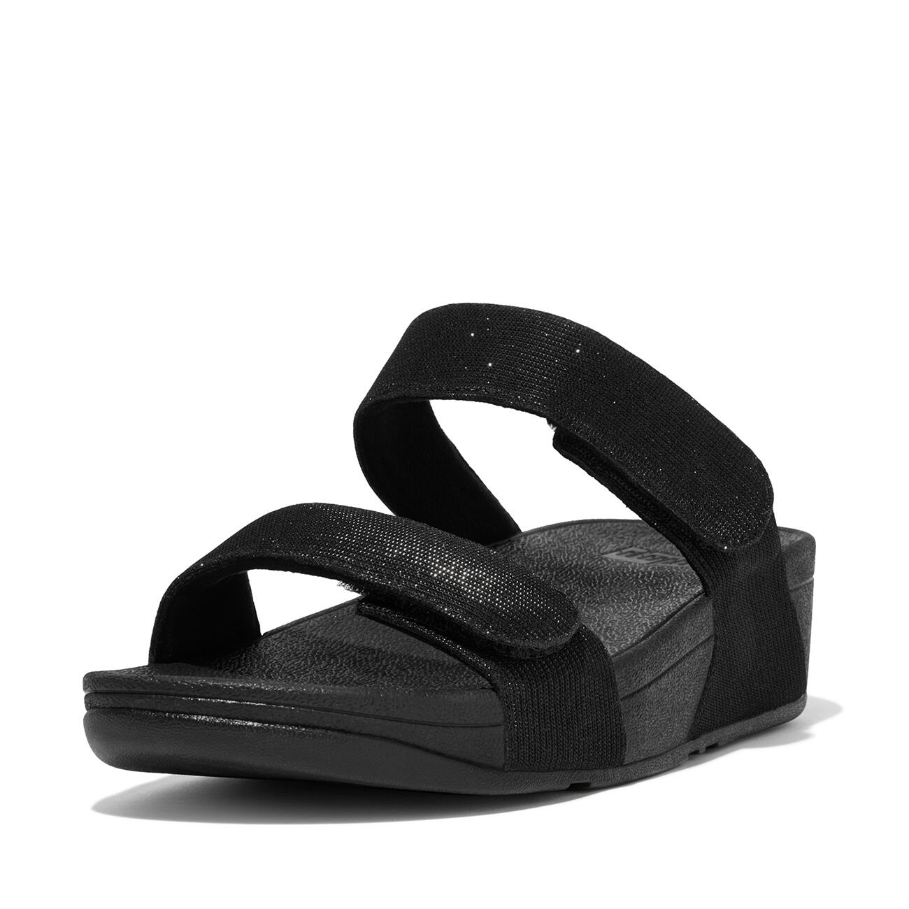 FITFLOP Lulu Adjustable Shimmerlux Slides  GEHEEL ZWART 36 7/7