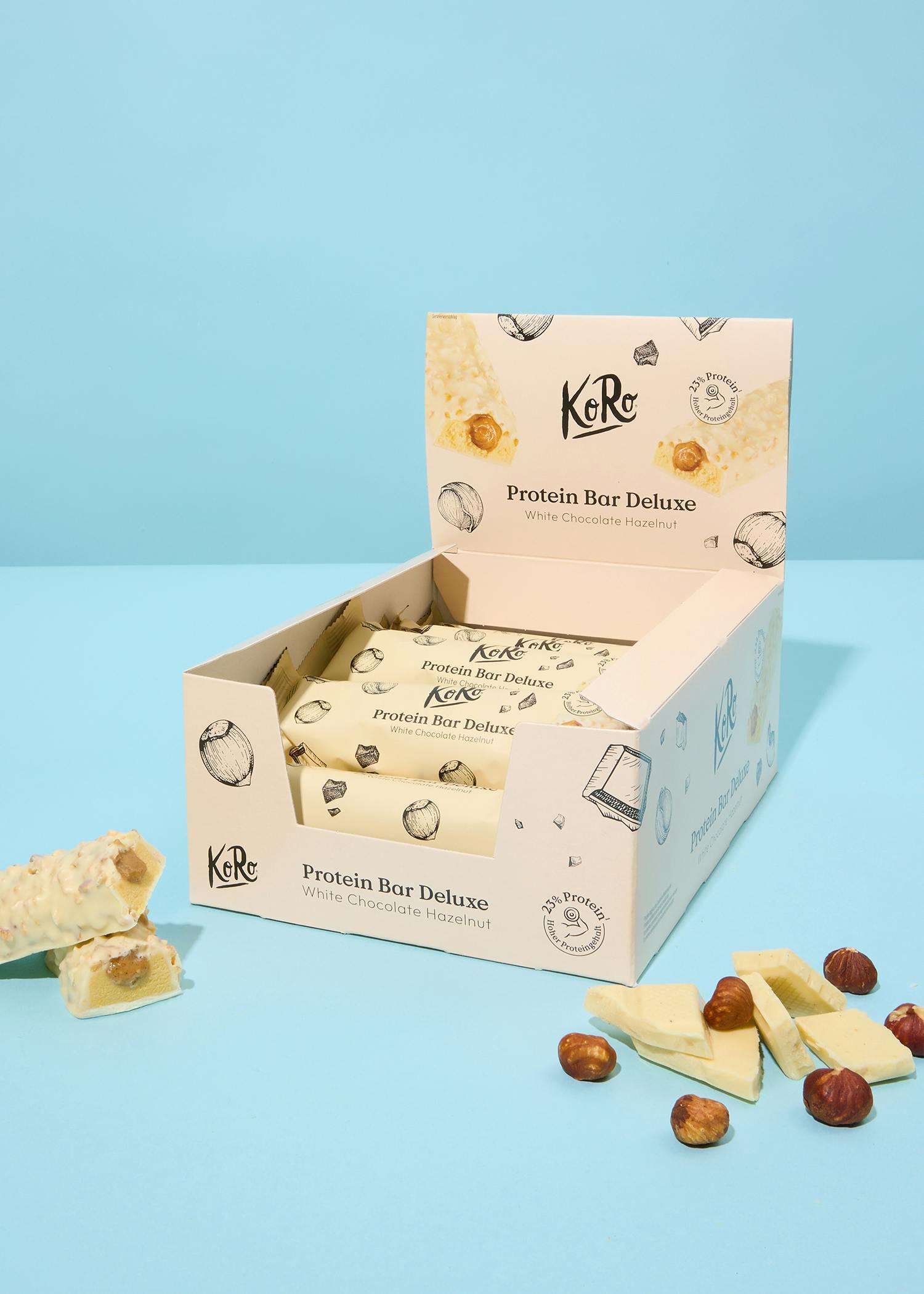 Barre protéinée Deluxe noisettes - chocolat blanc 12 x 55 g 2/7
