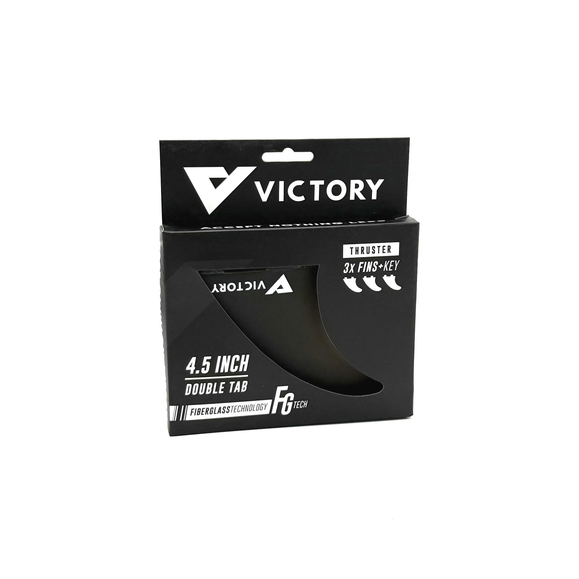 VICTORY - Thruster Fins Set Medium - Fiberglass - FCS Compatible - Black 2/3