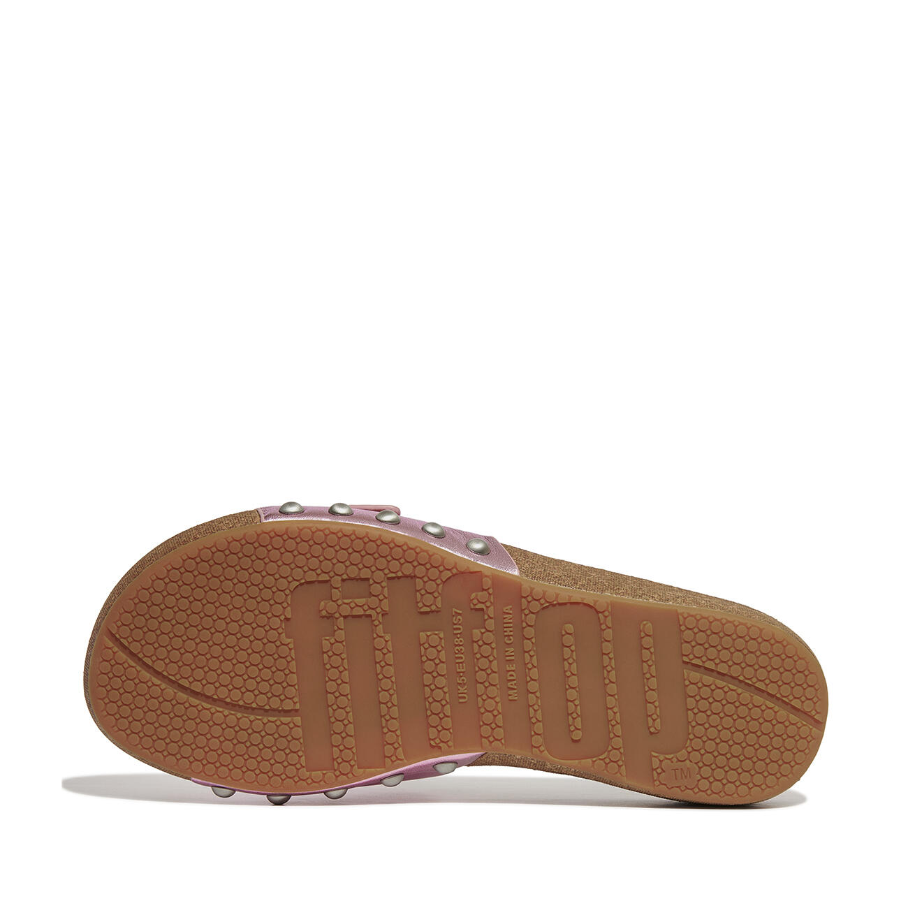 FITFLOP FitFlop Iqushion Adjustable Buckle Metallic-Leather Slides  WILDE LILA 4/7