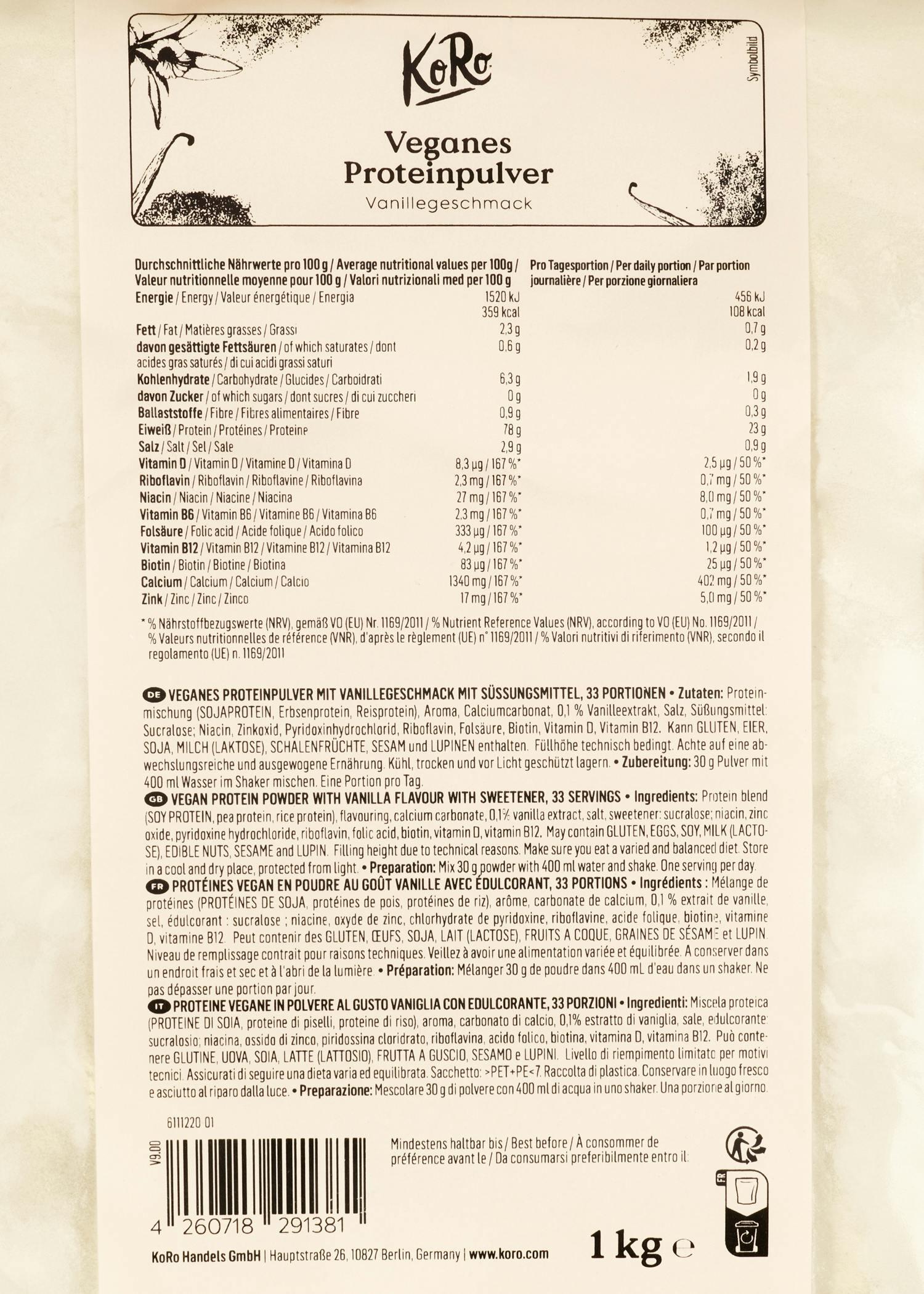 Proteine vegane in polvere alla vaniglia | 1 kg 4/7