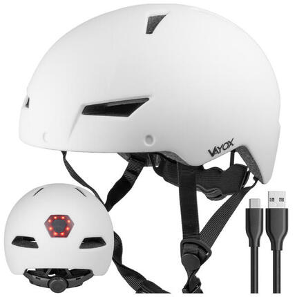 Kask na rower, rolki, hulajnogę Vayox Street VA0423 lampka LED 55-58cm