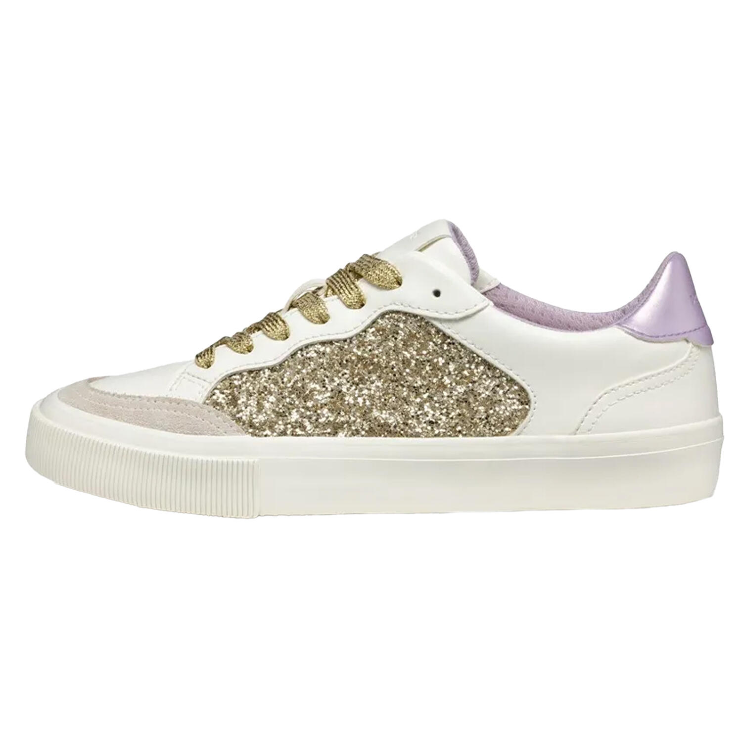 Baskets D EMMELENY Femme (Blanc / Doré Clair) 3/4