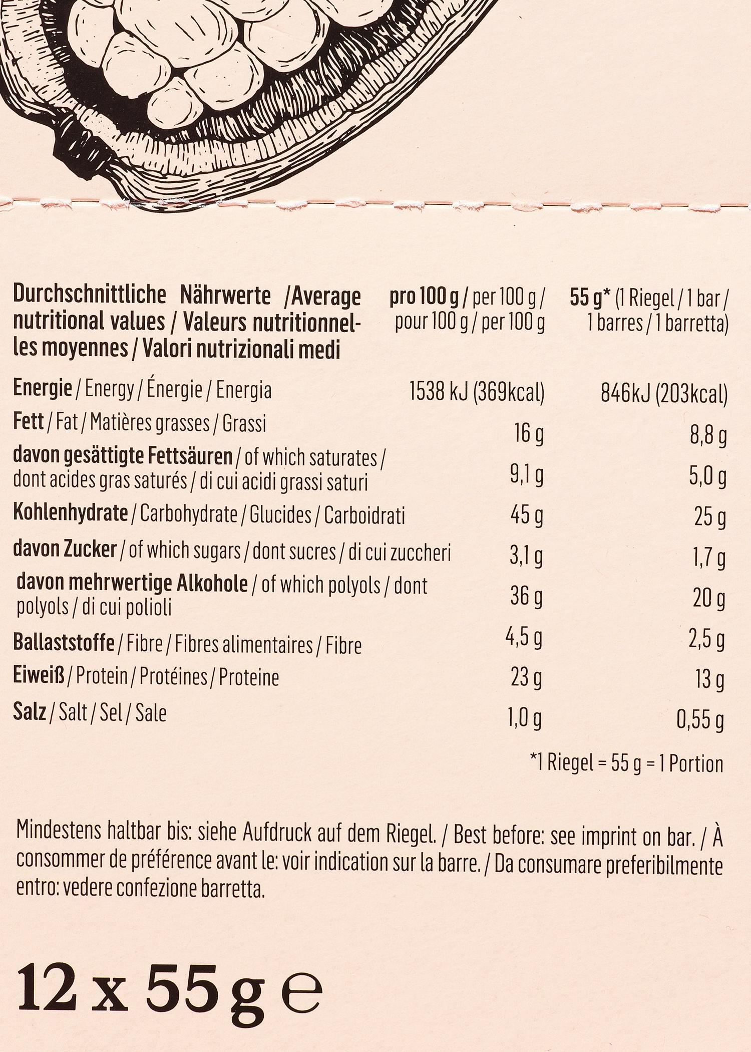 Barretta proteica vegan deluxe con lamponi e cioccolato | 12 x 55 g 7/7