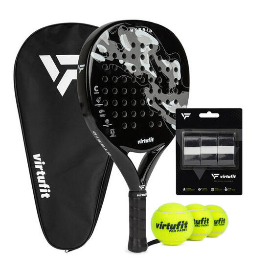 Set de Padel Hybride - Noir et gris