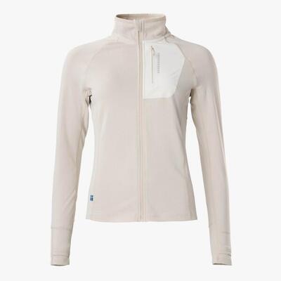 Dames hiking training sweater ademend ultra light tech midlayer full zip