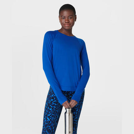 SWEATY BETTY Breathe Easy Long Sleeve Top T-shirt ZWART L