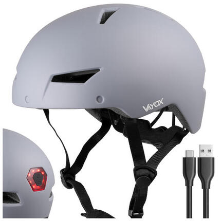 Kask na rower, rolki, hulajnogę Vayox Street VA0423 lampka LED 55-58cm