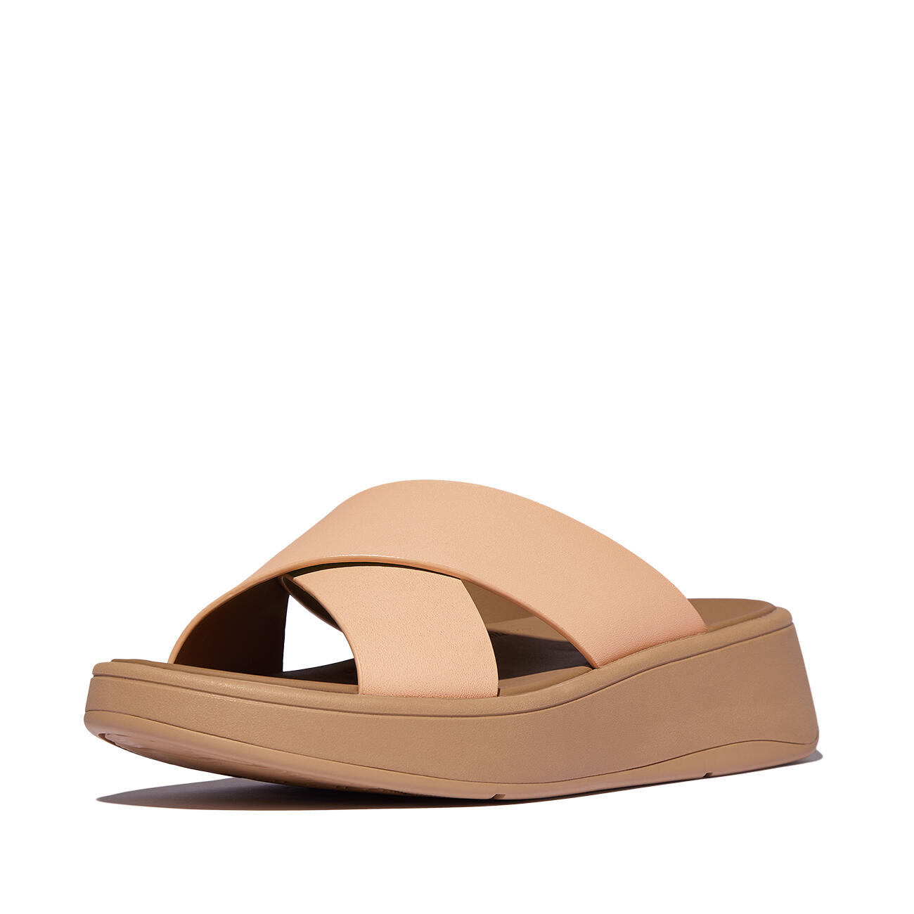 FITFLOP FitFlop F-Mode Leather Flatform Cross Slides  ZANDKLEURIG BEIGE 40 7/7