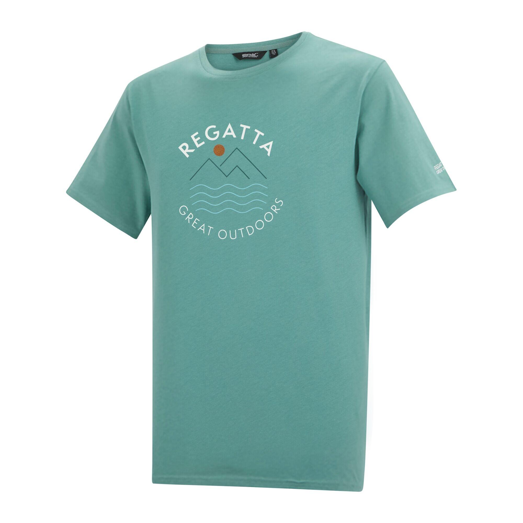 Maglietta Linee Ondulate Uomo Regatta Cline IX Verde Artico 3/4
