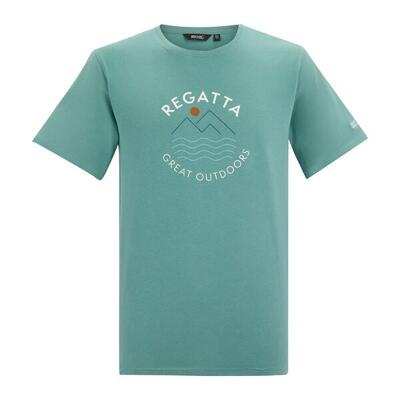 Maglietta Linee Ondulate Uomo Regatta Cline IX Verde Artico