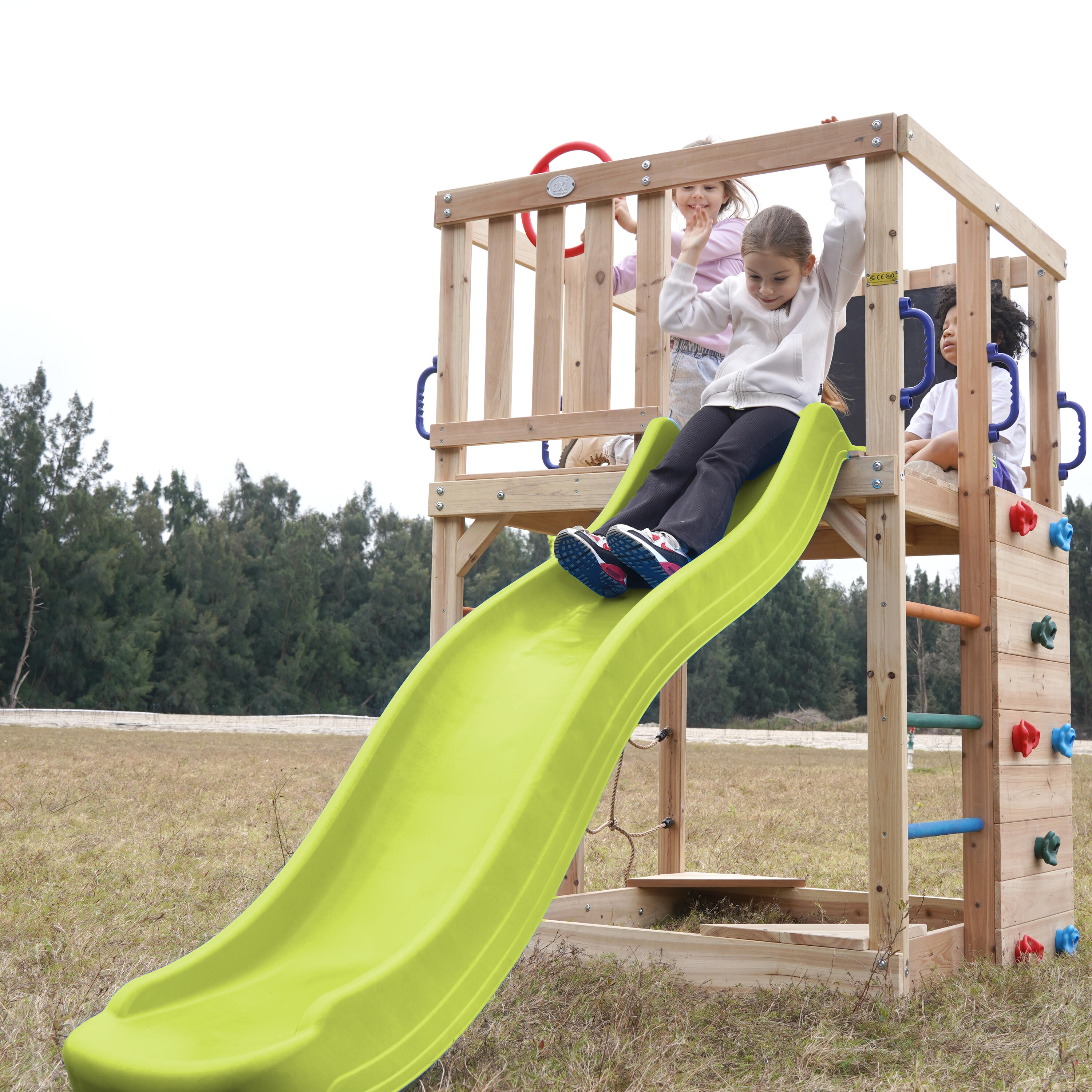 Aire de Jeux - Structure d'escalade, AXI Sam, Toboggan Vert Citron 3/7