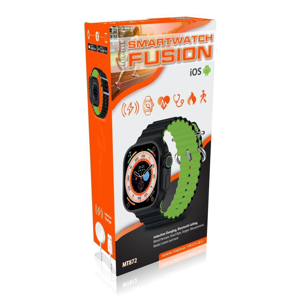 SMARTWATCH FUSION Media-Tech rozmowy BT ładowanie indukcyjne pomiary zdrowi 4/5