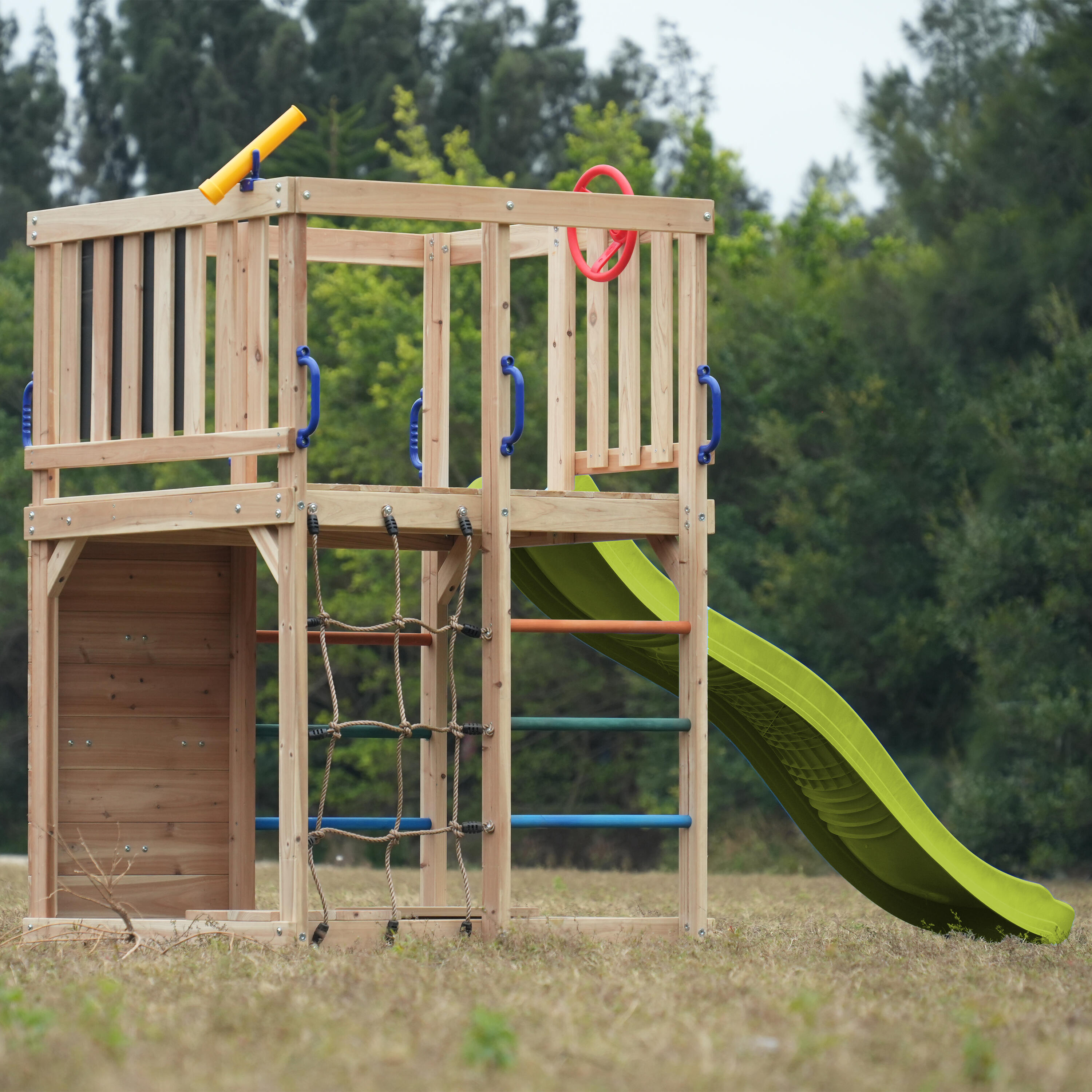 Aire de Jeux - Structure d'escalade, AXI Sam, Toboggan Vert Citron 7/7