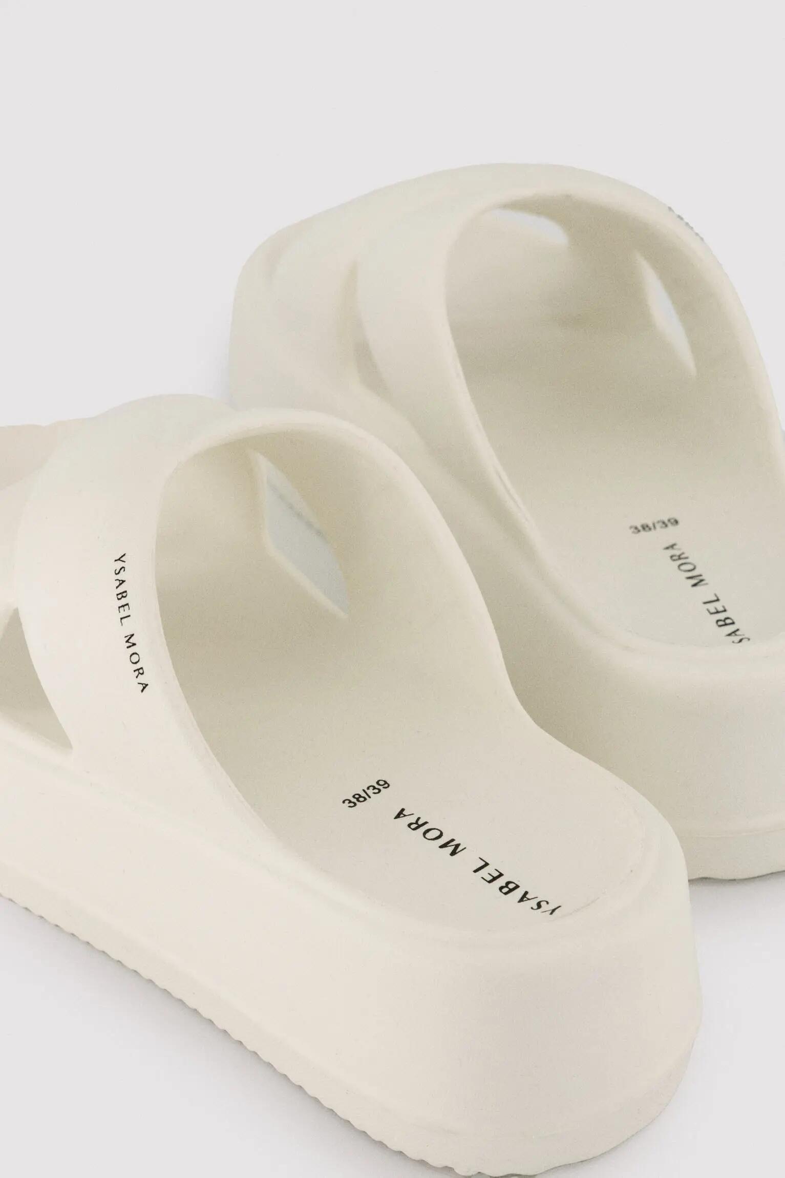 Tongs de plage blanches, légères, extra confortables, à plateforme antidérapante 3/3
