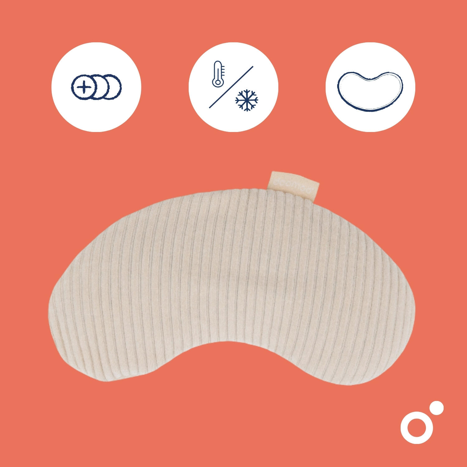 Bouillotte coussin chauffant ou raffraichissant coton OekoTex Snoogy mom - Beige 3/7