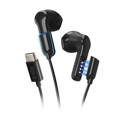 Écouteurs USB‑C 2‑en‑1 filaire/sans fil avec micro ENC