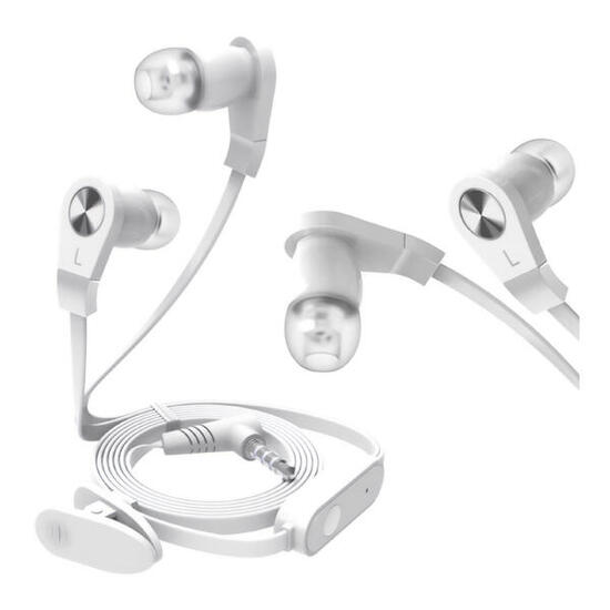 SŁUCHAWKI DOUSZNE MAGICSOUND Media-Tech z mikrofonem białe uniwersalne