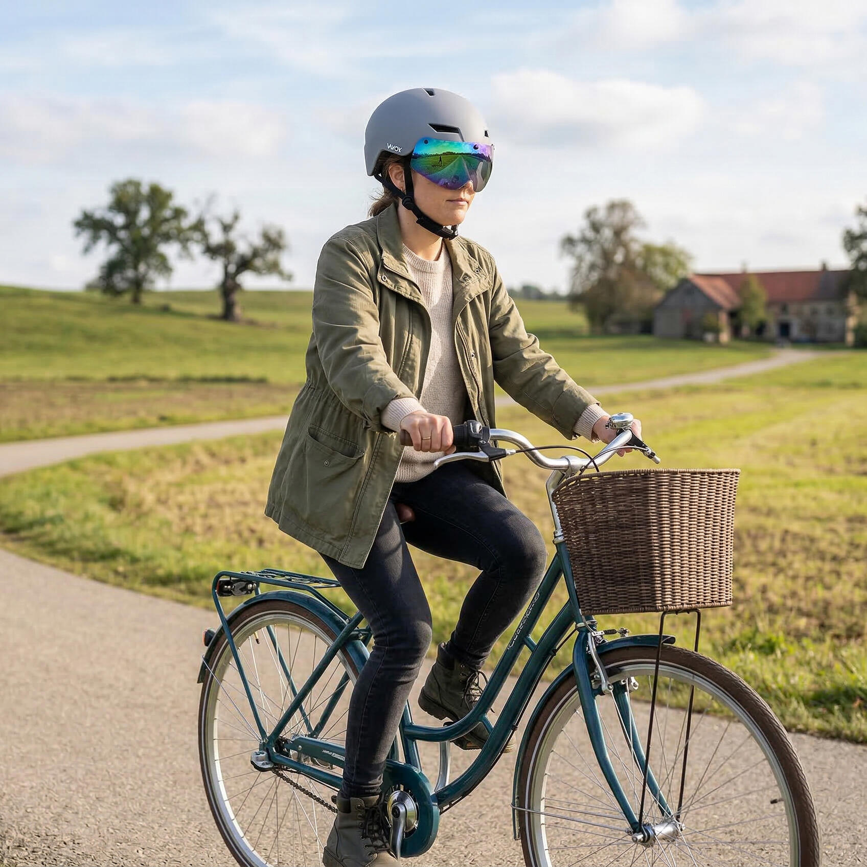 Casco per bici pattini Vayox Street VA0423 con visiera e luce LED 55-58cm 2/7