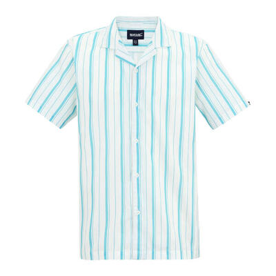 Heren hadlin gestreept overhemd (wit/noordsblauw)