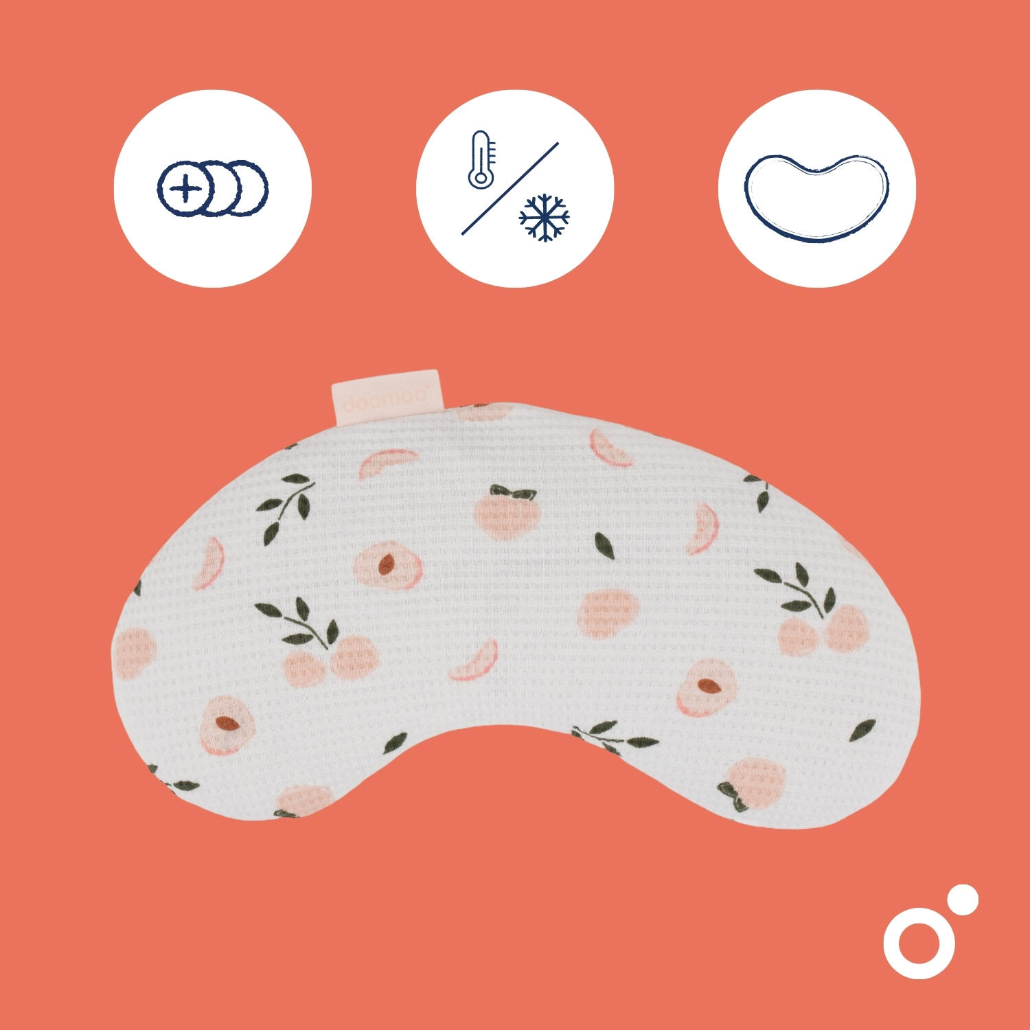 Bouillotte coussin chauffant ou raffraichissant coton OekoTex Snoogy mom - Pêche 3/7