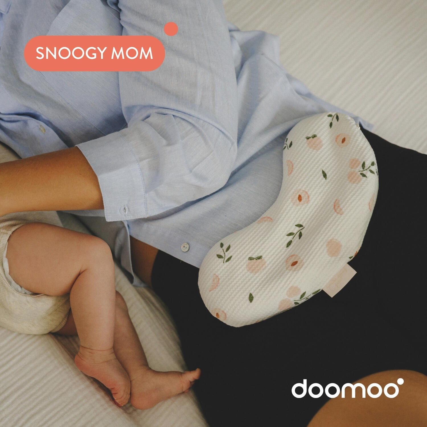 Bouillotte coussin chauffant ou raffraichissant coton OekoTex Snoogy mom - Pêche 2/7