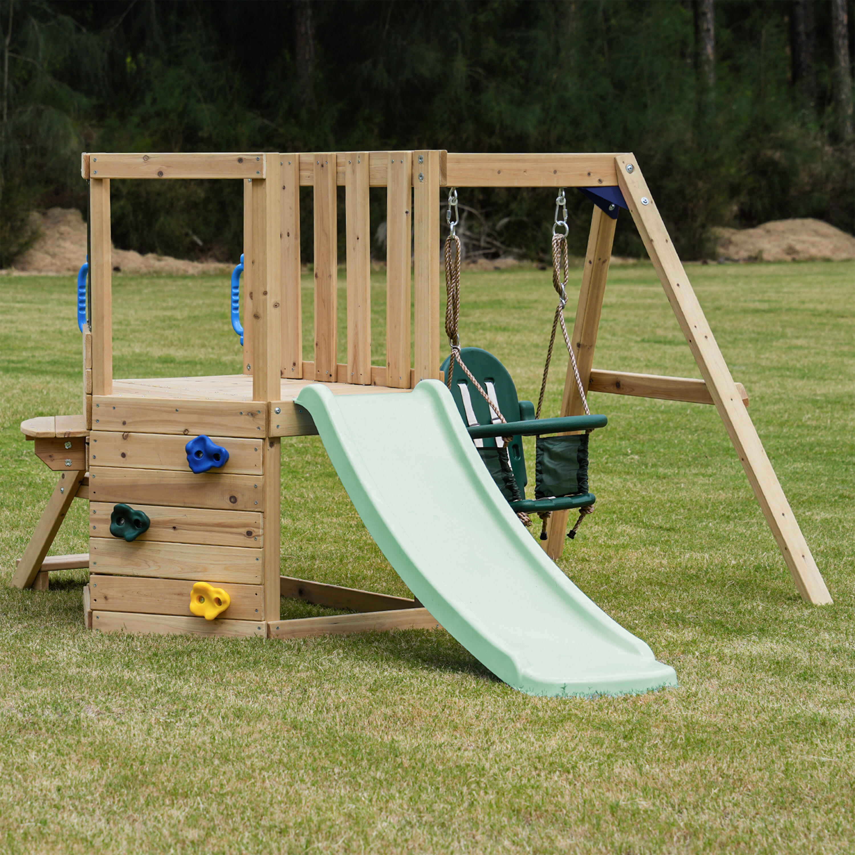 Mini Aire de Jeux - AXI Timo - Toboggan Vert Pastel 7/7