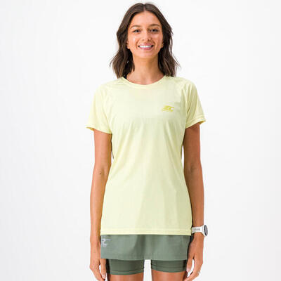 T-shirt eco-gerecycled en ademend dames running-trail aero