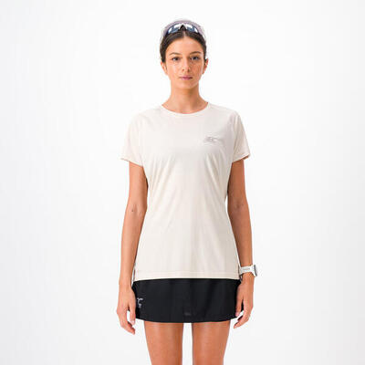 T-shirt eco-gerecycled en ademend dames running-trail aero