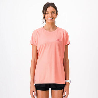 T-shirt eco-gerecycled en ademend dames running-trail aero