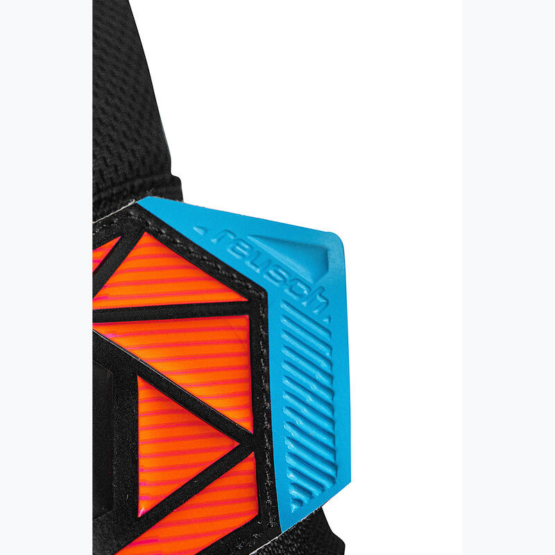Mănuși de portar Reusch Attrakt Advance negru/albastru aqua/oranj șocant