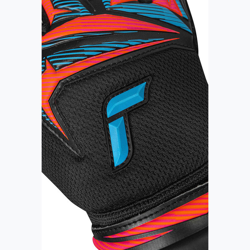 Mănuși de portar Reusch Attrakt Advance negru/albastru aqua/oranj șocant