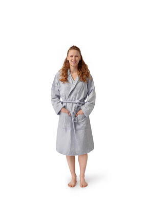 COGAL® - Bademantel für Damen aus Waffelpiqué, 100 % Baumwolle - Grey - XL