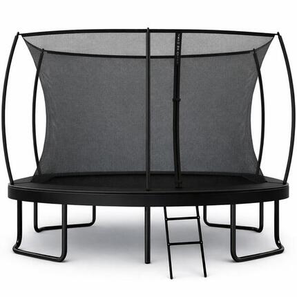 Trampolin Outdoor 305x213cm, TÜV GS, Smartes Klappnetz, Inkl. Leiter, Bodenanker