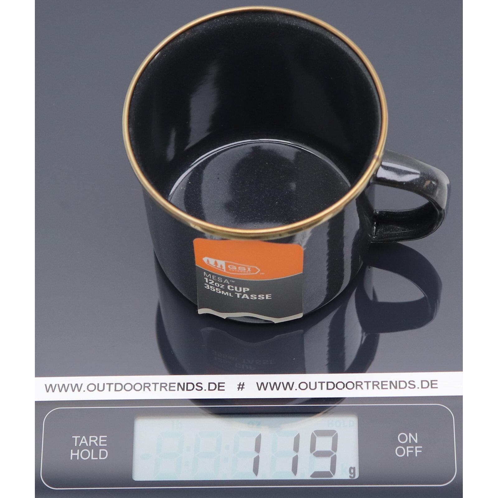 GSI Mesa emaillierte Tasse 355 ml, creme mit bronzem Rand, spülmaschinenfest 2/3