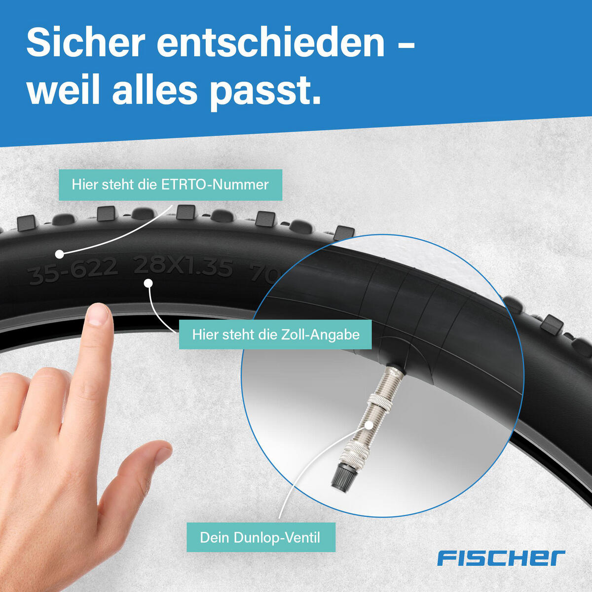 FISCHER X2 Schlauch 28/29 mittel 35/50-622 DV 4/7