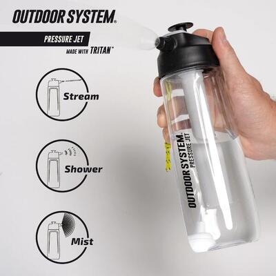Outdoor-System - Borraccia multifunzione - PRESSURE JET 700 ml - Nero