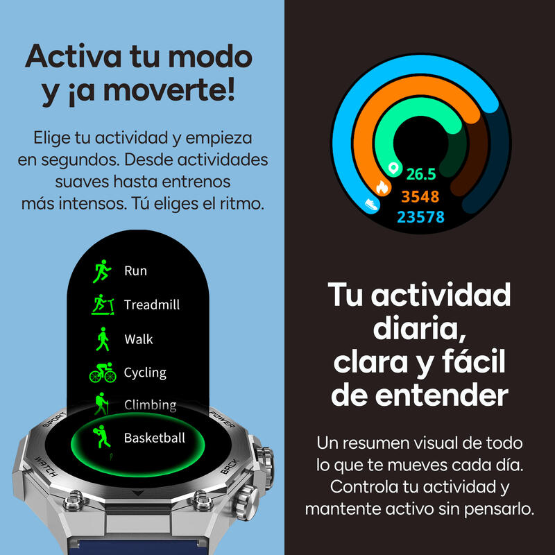 Titanium chytré hodinky, AMOLED, Bluetooth, IP67