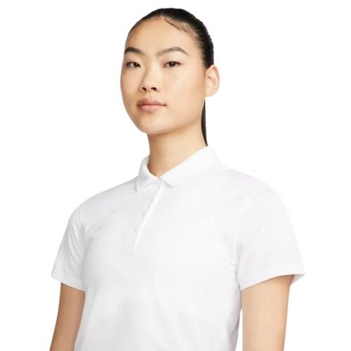 Polo da golf Nike Dry Fit Victory da donna, bianca 3/5