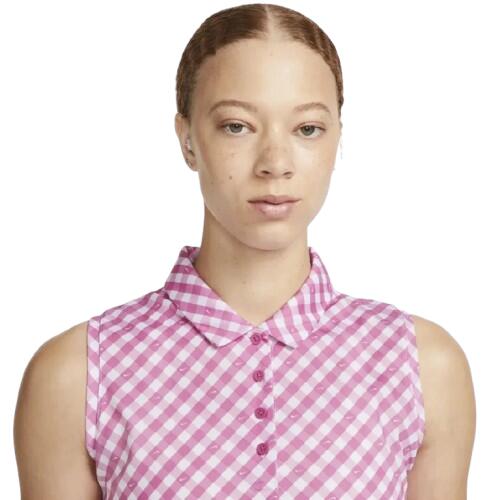 Polo da donna Nike Dry Fit Victory, rosa e bianca 2/5