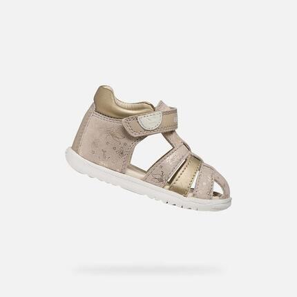 Premiers Pas Bébé Fille B SANDAL MACCHIA GIR Blanc/Argent