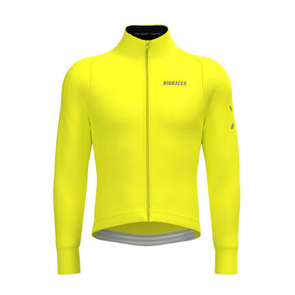 Veste Vélo Hiver Isolante Coupe-Vent Homme - Tempest Protect Pixel Jaune Fluo