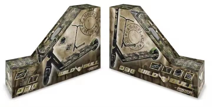 Patinete Ryder Wild Bull 2 ruedas, camuflaje azul, ligero y veloz. 3/3