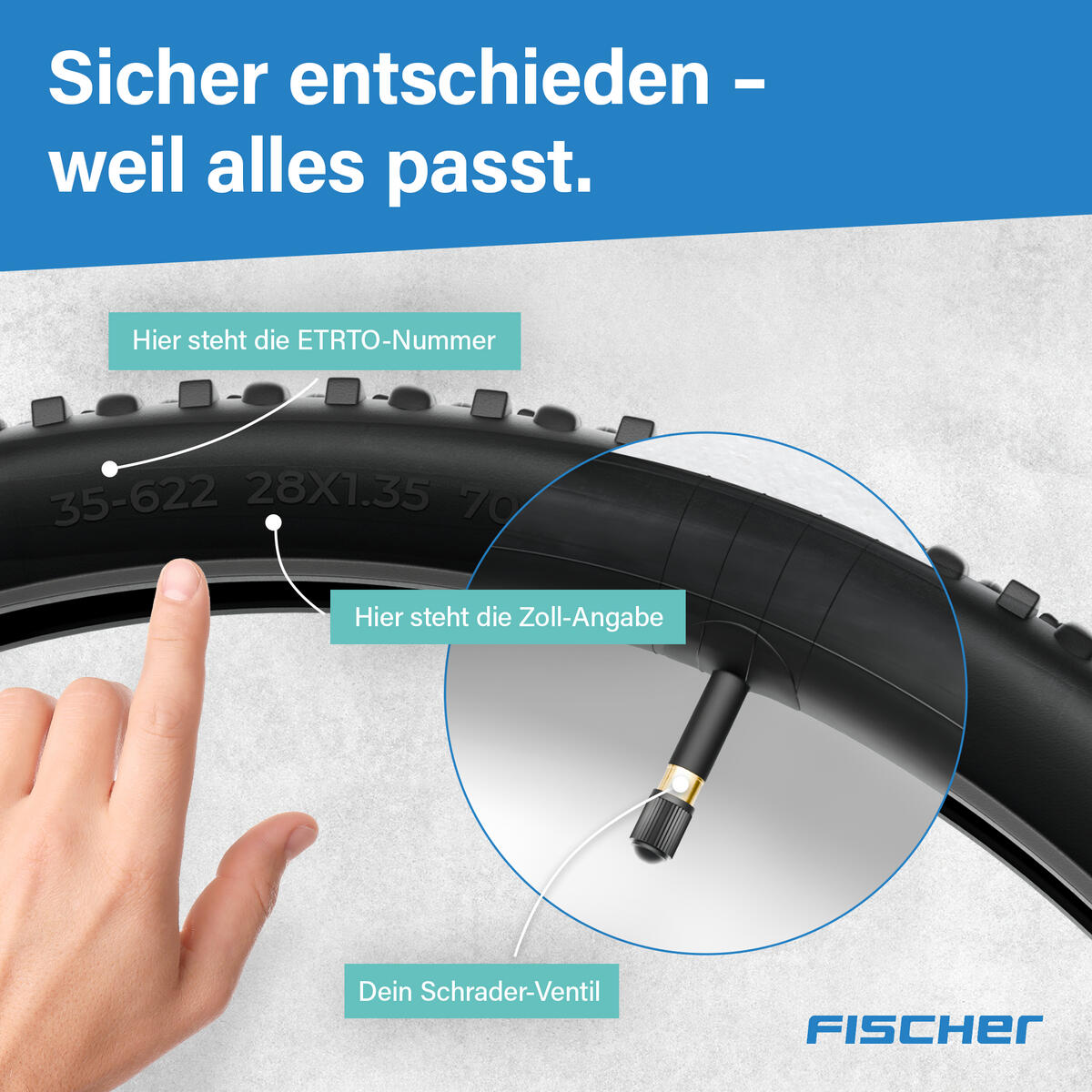 FISCHER X2 Schlauch 28/29 breit 50/62-622 AV 4/7