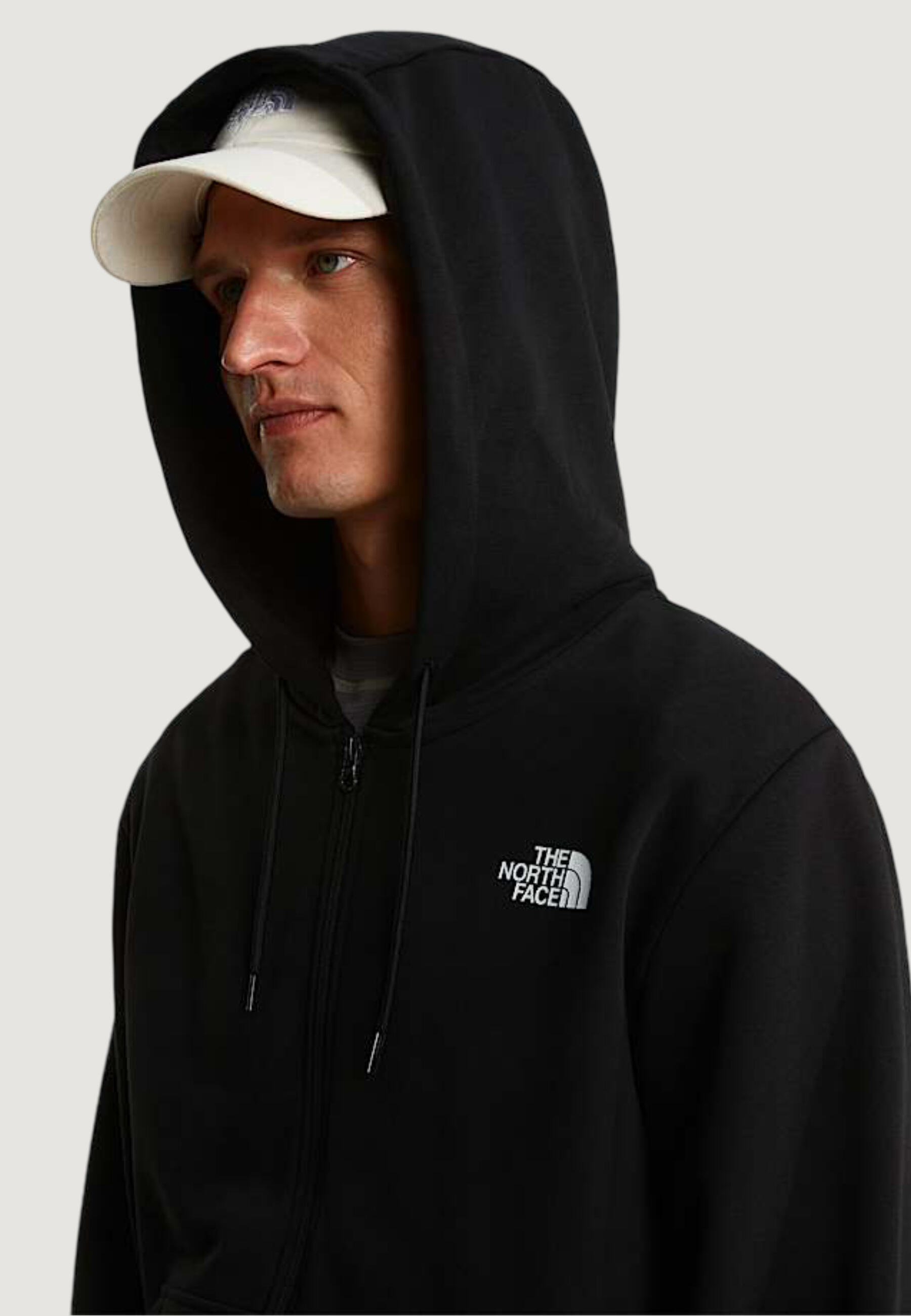 MEN'S Sweatshirt M SIMPLE DOME LIGHT REGULAR FULL ZIP HOO TNF SCHWARZ 4/5