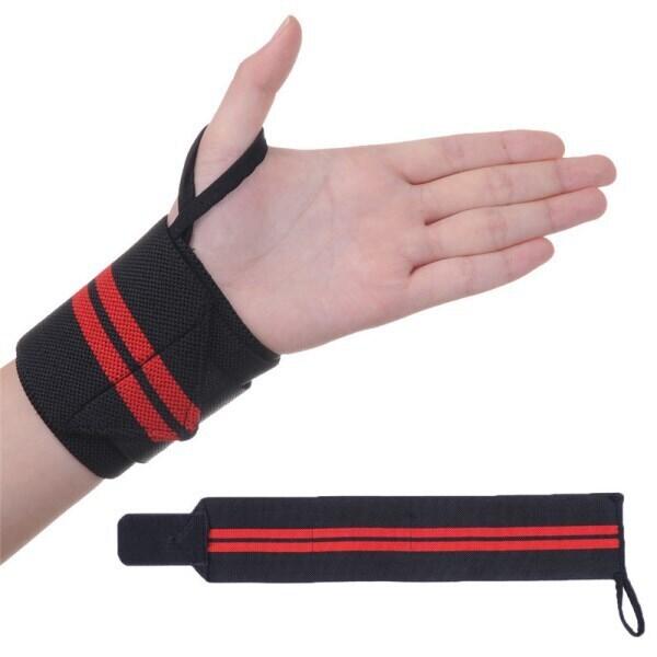 Morgan Elasticated Wrist Guard - (Pair) [Black & Red]
