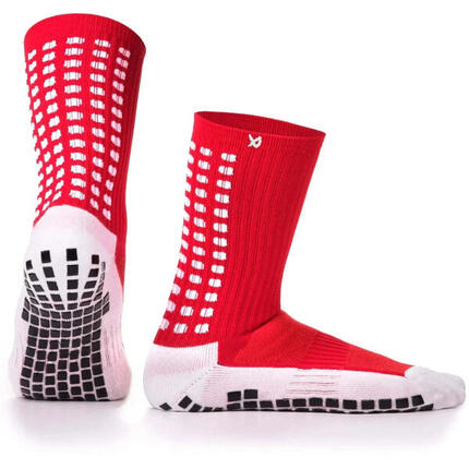 Chaussettes de football grip – mi-mollet – Rouge