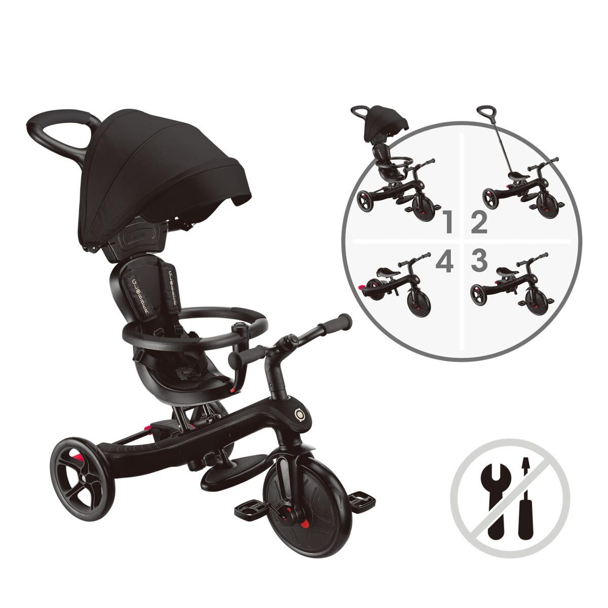 GLOBBER EXPLORER TRIKE 4in1 schwarz 2/8