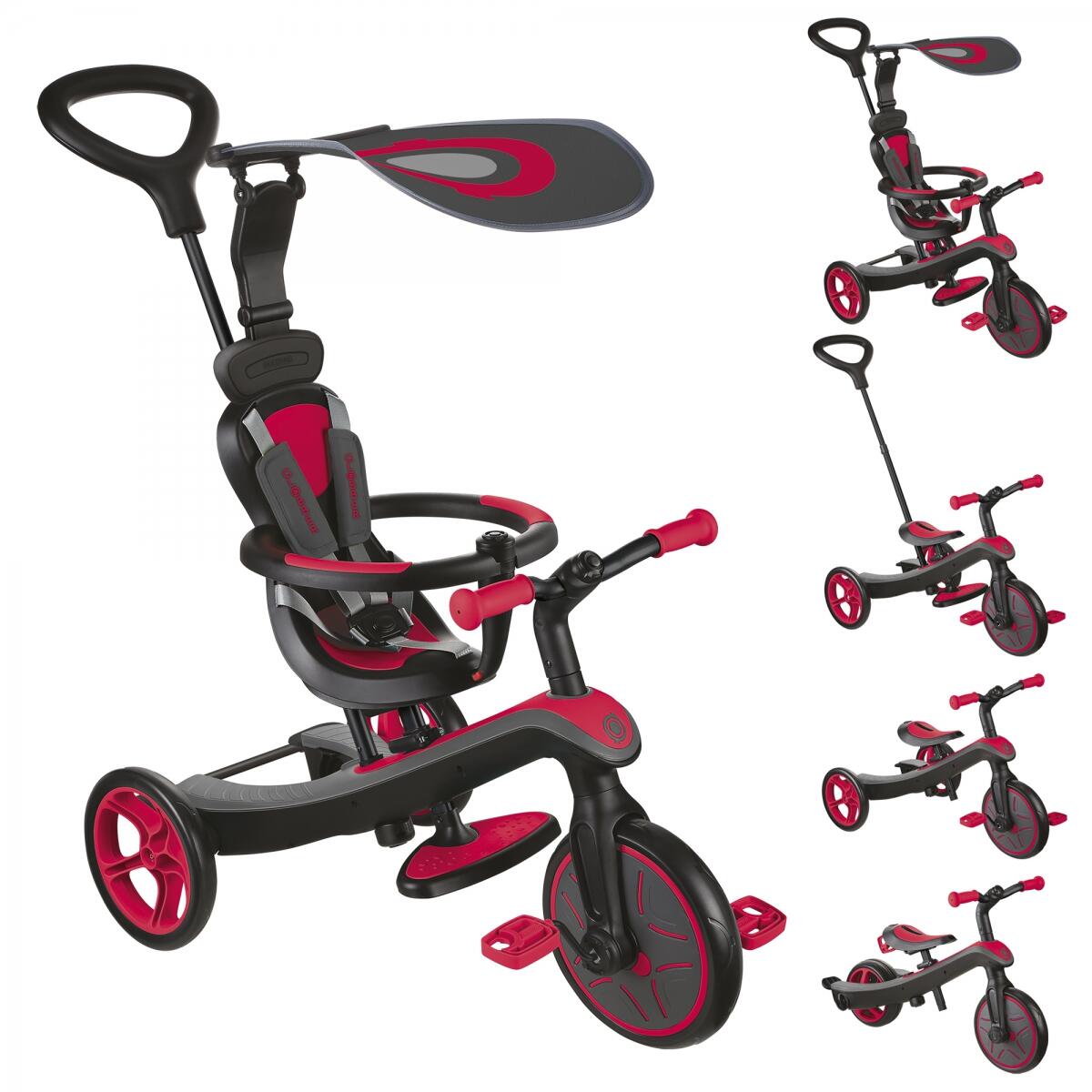 GLOBBER "Trike Explorer" 4 in 1 in het Rood